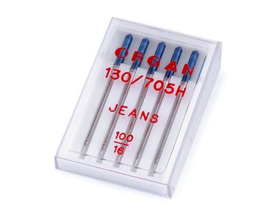 Strojové jehly Jeans 90;100;110 Organ{% if variant.name %} – 2 (100/16) nikl{% endif %}