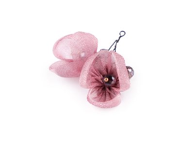 Květ na drátku s broušenými korálky hand made{% if variant.name %} – 5 starorůžová{% endif %}