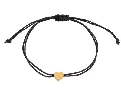 Náramek shamballa srdce z nerezové oceli{% if variant.name %} – 2 černá zlatá{% endif %}