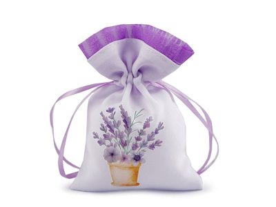 Dárkový pytlík s potiskem levandule 10x13 cm{% if variant.name %} – 7 bílá - levandule{% endif %}