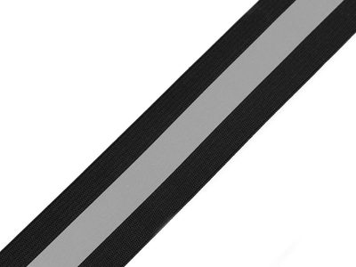 Pruženka s reflexním pásem šíře 40 mm METRÁŽ{% if variant.name %} – 3 černá{% endif %}