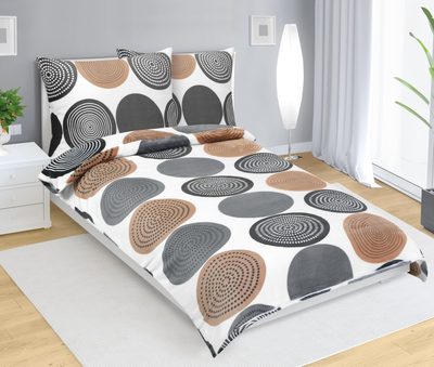 Povlečení MIKROFLANEL Béžová,Hnědá,Šedá 95/564 140x200, 70x90 cm – fotka 1