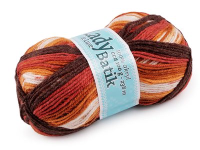 Pletací příze Lady Batik de Luxe 100 g{% if variant.name %} – 3 (607) oranžová okrová hnědá tmavá{% endif %}