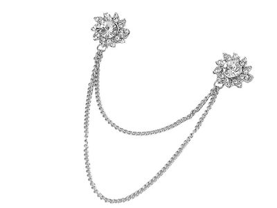 Brož / spona dragoun s broušenými kamínky jelen, křídlo, včela, květ{% if variant.name %} – 4 crystal květ{% endif %}