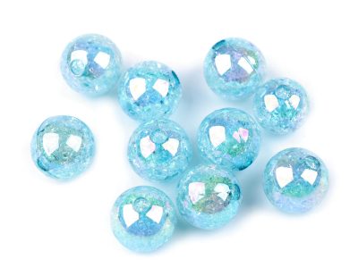 Plastové korálky s AB efektem Ø17 mm  10 ks{% if variant.name %} – 5 tyrkys{% endif %}