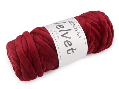 Příze Marshmallow silná Velvet Ø10 mm 500 g{% if variant.name %} – 4 (047) červená tmavá{% endif %}