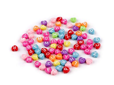 Plastové korálky s písmeny srdce Ø7 mm 10 g{% if variant.name %} – 2 mix{% endif %}