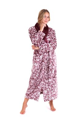 Flora Mauve Wine - Dámský Župan s Límcem - Model 25 56 4803{% if variant.name %} – L{% endif %}