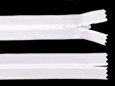 Spirálový zip skrytý šíře 3 mm délka 60 cm Dederon{% if variant.name %} – 101 White{% endif %}
