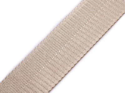 Hladký oboustranný popruh s leskem šíře 38 mm METRÁŽ{% if variant.name %} – 2 béžová světlá{% endif %}