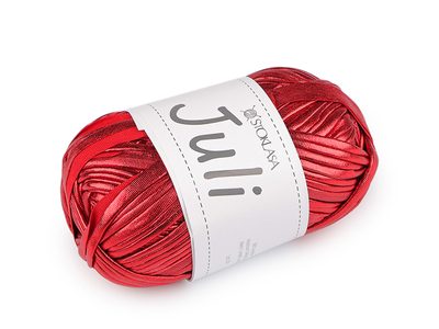 Pletací příze Juli metalická 100 g{% if variant.name %} – 5 (7) červená{% endif %}