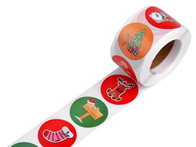 Papírové samolepky vánoční Ø38 mm{% if variant.name %} – 2 mix{% endif %}