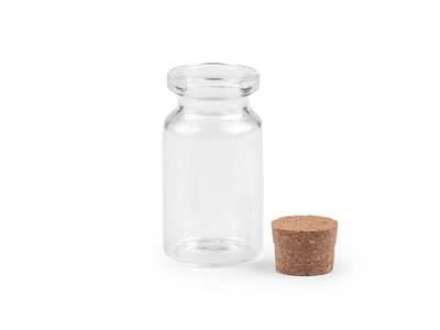 Skleněná lahvička s korkem 20x40 mm 070810 4 kusy – fotka 1