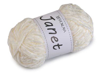 Pletací žinylková příze Janet 100 g{% if variant.name %} – 2 krémová světlá{% endif %}