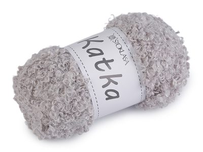 Příze pletací kudrnatá Katka 100 g{% if variant.name %} – 6 (401) šedá světlá{% endif %}