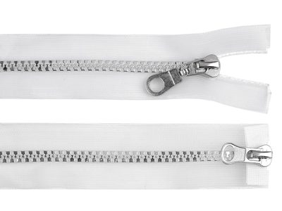 Zip kostěný 5 mm dělitelný 2 jezdce / dvoucestný 90 cm transparentní{% if product.brand.name %} – Stoklasa{% endif %}