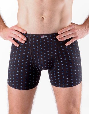 GINA pánské boxerky s delší nohavičkou, delší nohavička, šité, s potiskem 74166P{% if variant.name %} – černá měsíc - 54/56{% endif %}