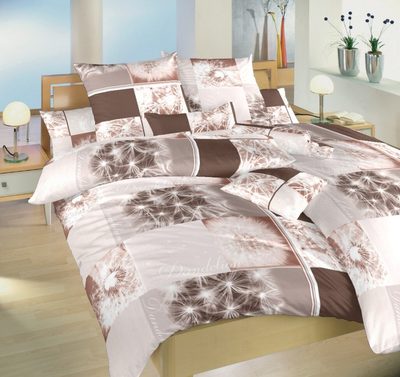 Povlečení krep Pampelišky 3D hnědé 140x200, 70x90 cm – fotka 1