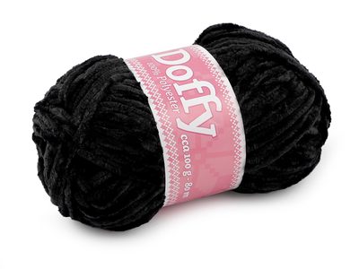 Pletací žinylková příze Doffy 100 g{% if variant.name %} – 6 (901) černá{% endif %}