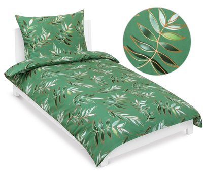 Povlečení bavlněné Zelená,Bílá,Béžová 90/646 140x200, 70x90 cm{% if product.brand.name %} – Bellatex{% endif %}