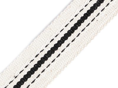 Bavlněný oboustranný popruh šíře 38 mm METRÁŽ{% if variant.name %} – 2 režná světlá černá{% endif %}