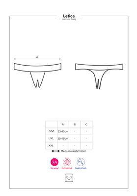 Erotická luxusní tanga otevřená Letica crotchless thong – fotka 2