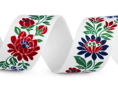Dekorační pruženka s barevným vzorem, šíře 40 mm, METRÁŽ{% if product.brand.name %} – Stoklasa{% endif %}