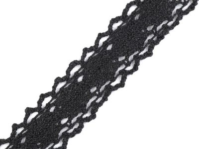 Metráž Krajka / vsadka paličkovaná šíře 25 mm{% if variant.name %} – 7 černá{% endif %}
