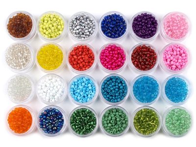 Skleněný rokajl mix v dóze 14 g Ø4 mm balení 24 kusů – fotka 3