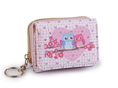 Mini peněženka dětská 7x8,5 cm{% if variant.name %} – 15 růžová nejsv. sova{% endif %}