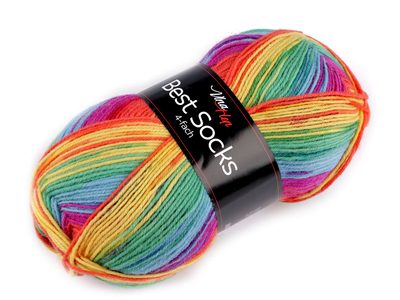 Pletací příze Best Socks samovzorovací / ponožkovka 100 g{% if variant.name %} – 18 (7074) multikolor{% endif %}