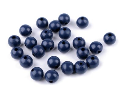 Dřevěné korálky Ø14 mm 20 g{% if variant.name %} – 5 modrá tmavá{% endif %}