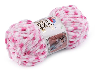 Dolphin Baby Colors Pletací žinylková příze 100 g{% if variant.name %} – 4 (80414) bílá růžová{% endif %}