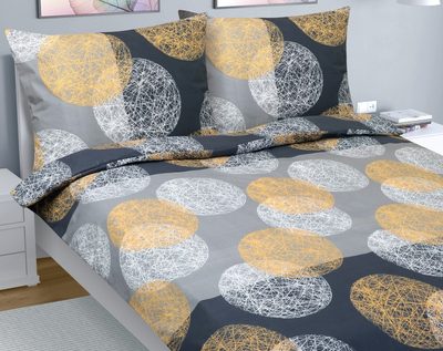 Bavlněné povlečení na dvoudeku Oranžová,Šedá 90/865{% if product.brand.name %} – Bellatex{% endif %}