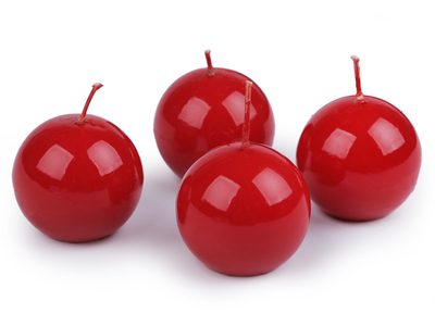 Svíčky koule v tubě 4 ks Ø4,5 cm{% if variant.name %} – 3 červená{% endif %}