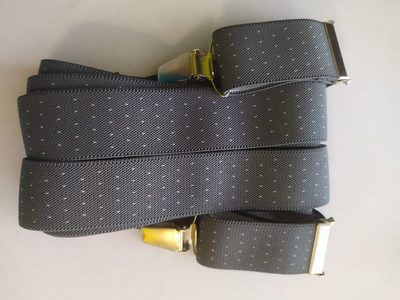 Šle pánské X, široké 3 cm, délka 115 cm - šedá bílá
