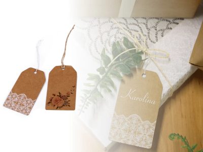 Papírová visačka / jmenovka natural s potiskem 50x90 mm 4 kusy{% if product.brand.name %} – Galanterka{% endif %}