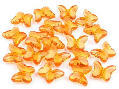 Plastové korálky motýl 15x18 mm 20 kusů{% if variant.name %} – 5 oranžová{% endif %}