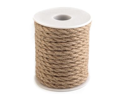 Jutová šňůra Ø5-6 mm kroucená návin 10 metrů{% if product.brand.name %} – Galanterka{% endif %}