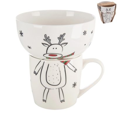 Hrnek + miska porcelánový set sob 350 ml O0501{% if product.brand.name %} – Morex{% endif %}