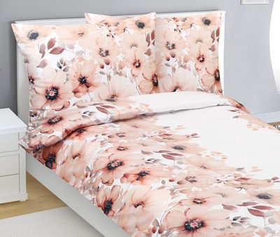 Povlečení bavlněný satén Lososová,Bílá 94/274{% if product.brand.name %} – Bellatex{% endif %}