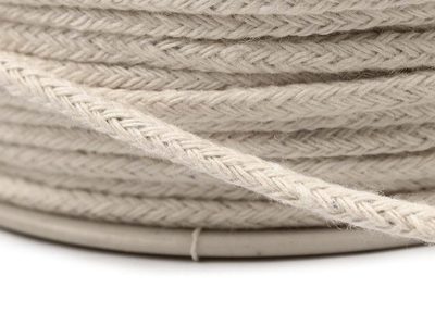Oděvní šňůra / bavlněná příze / knot Ø2 mm splétaná režná světlá návin 100 metrů – fotka 2