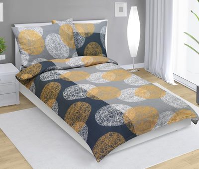 Krepové povlečení Šedá,Oranžová 80/865{% if product.brand.name %} – Bellatex{% endif %}
