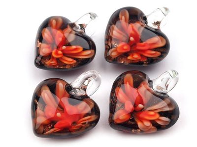 Přívěsek skleněný SRDCE 21x21mm{% if variant.name %} – 2 červená střední{% endif %}