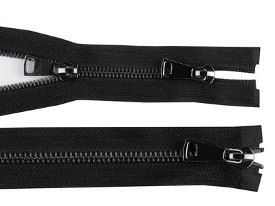 Zip kovový 5 mm dělitelný 2 jezdce / dvoucestný 50 cm{% if variant.name %} – 2 černá černý nikl{% endif %}