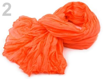 Mačkaný šátek neon 90x175 cm{% if variant.name %} – 2 Vibrant Orange neon{% endif %}