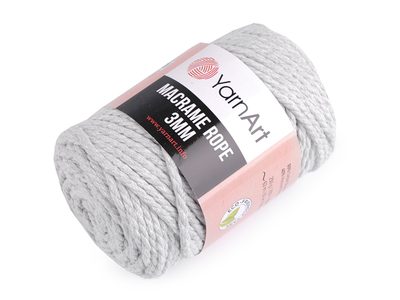 Macrame příze Rope 3 mm 250g{% if variant.name %} – 3 (756) šedá nejsvětlejší{% endif %}