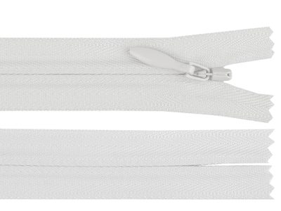 Spirálový zip skrytý YKK No 3 délka 60 cm{% if variant.name %} – 501 bílá{% endif %}