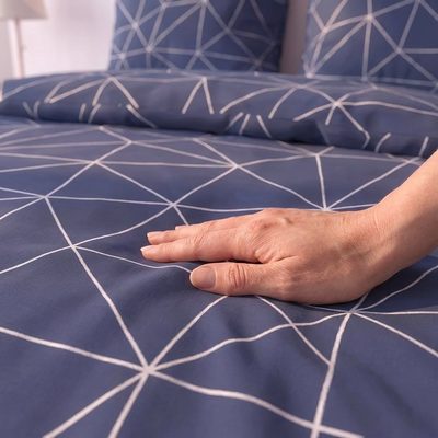 Bavlněné povlečení NORDIC COLLECTION GRID modré – fotka 4