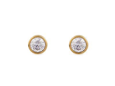 Náušnice z nerezové oceli s broušeným kamínkem{% if variant.name %} – 2 zlatá crystal{% endif %}
